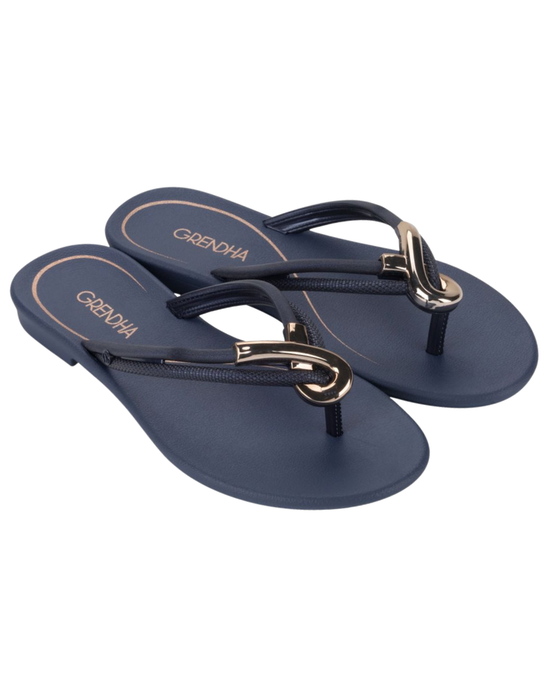 ENLACE FLIP FLOPS - JEANS BLUE & BRONZE