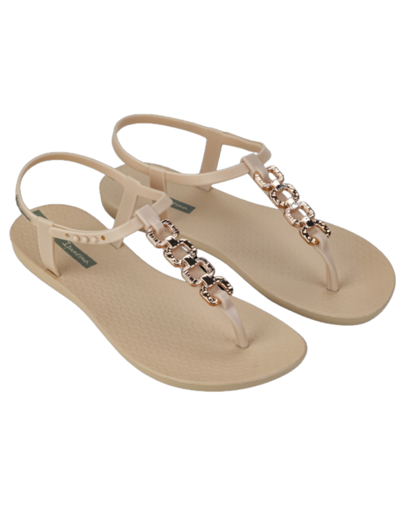 TIDAL LINK SANDALS - BEIGE & ROSE GOLD